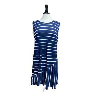 Exist Navy & White Stripe Sleeveless Dress Size Medium NWT